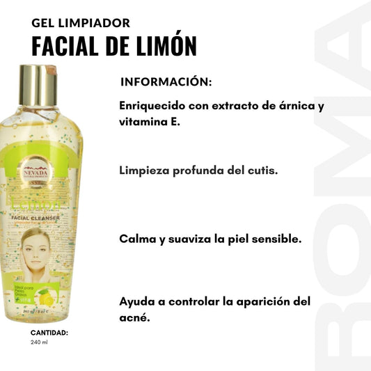 GEL LIMPIADOR FACIAL DE LIMÓN 225ML NEVADA