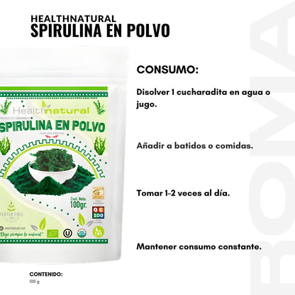 SPIRULINA EN POLVO 100G HEALTHNATURAL