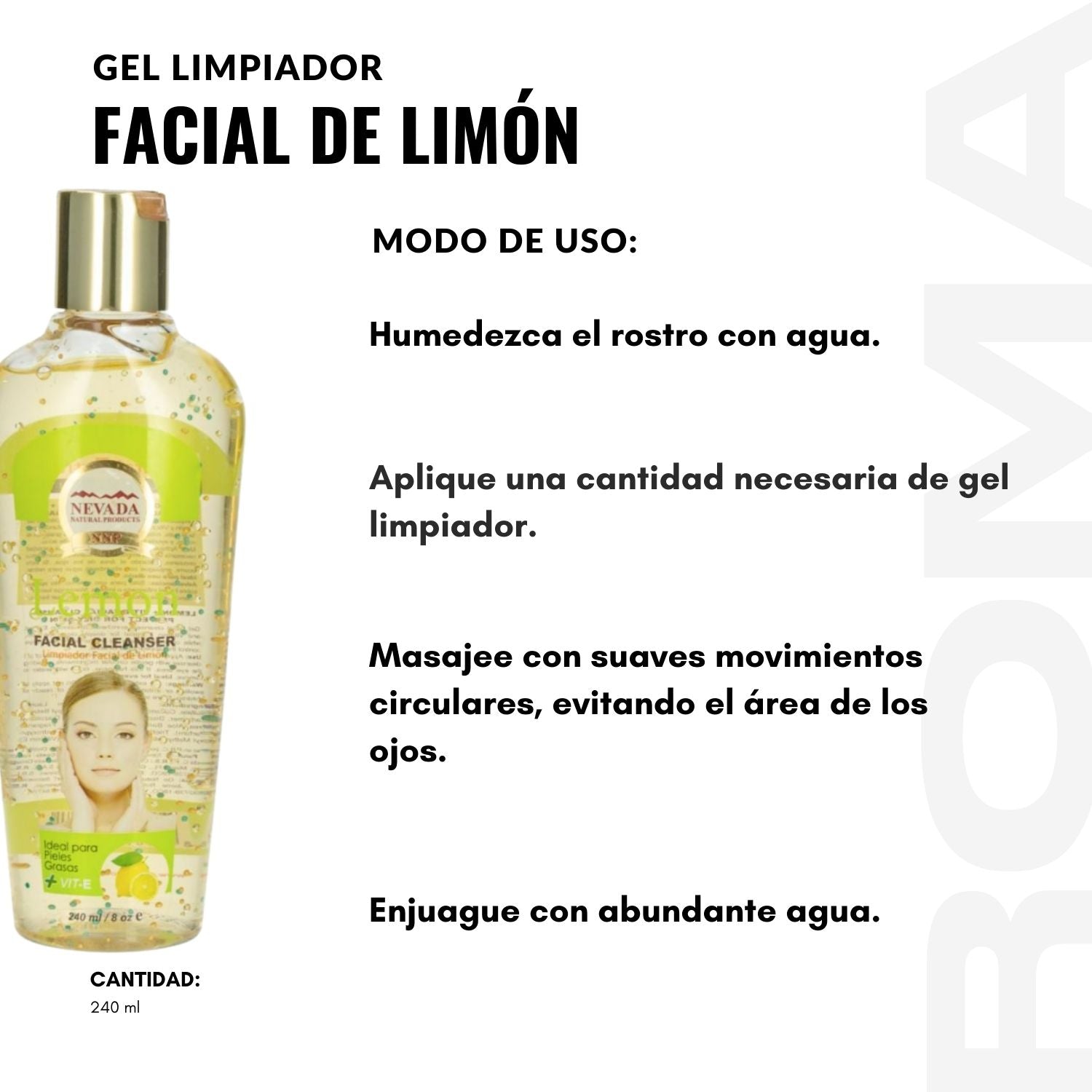 GEL LIMPIADOR FACIAL DE LIMÓN 225ML NEVADA