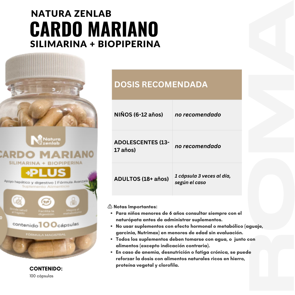 CARDO MARIANO SILIMARINA + BIOPIPERINA