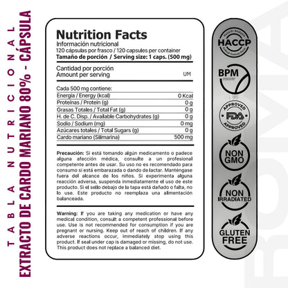 EXTRACTO DE CARDO MARIANO 80% 120 CÁPSULAS EDENIS HEALTH