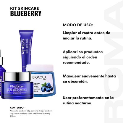 KIT SKINCARE BLUEBERRY 4 PZS BIOAQUA