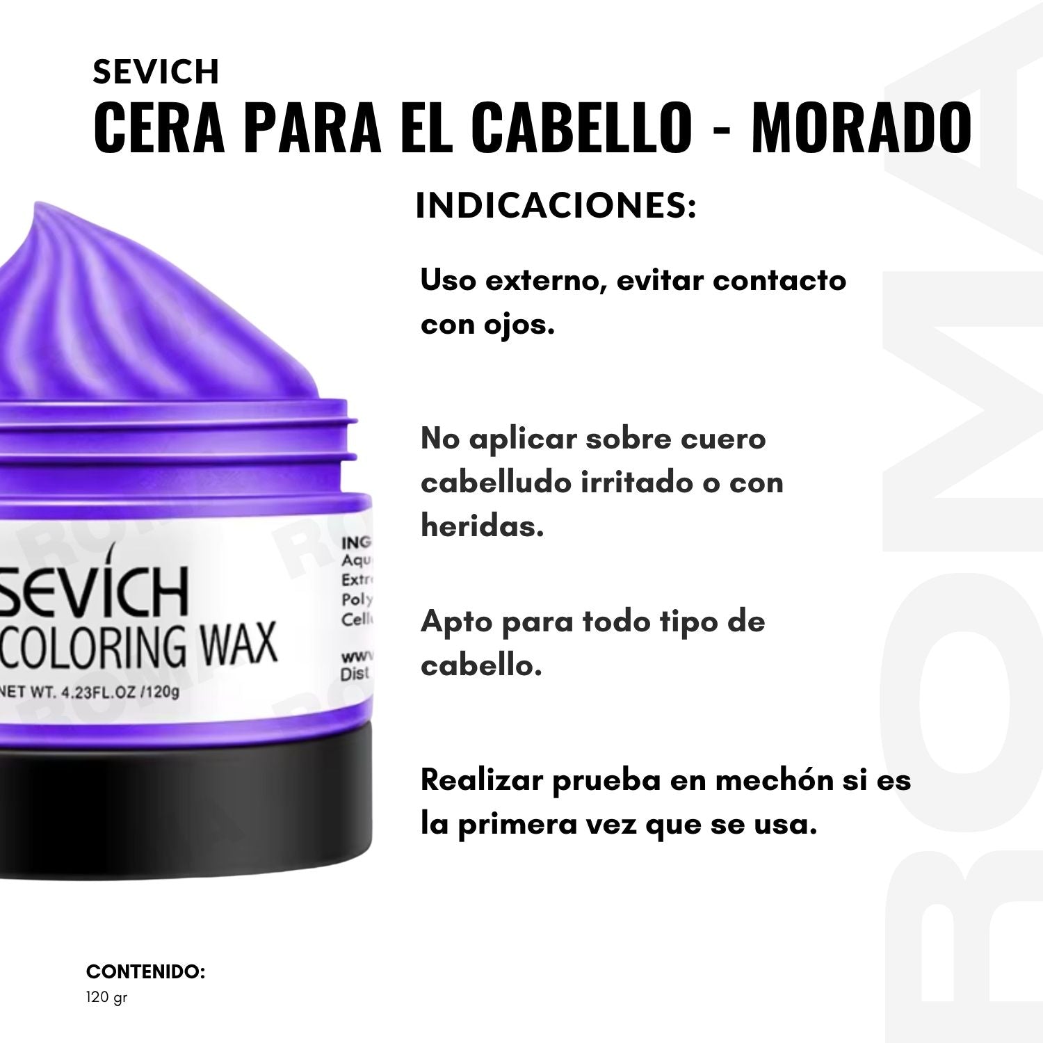 CERA PARA EL CABELLO DE COLORES – MORADO