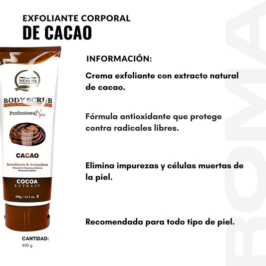 EXFOLIANTE CORPORAL DE CACAO 400G NEVADA